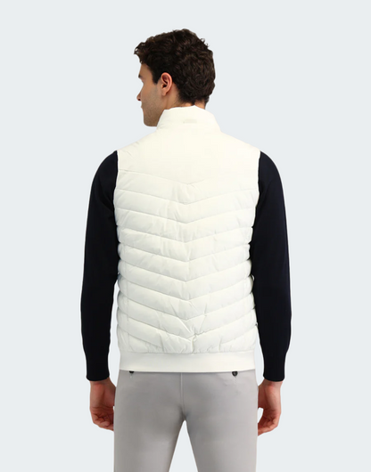 White Horizontal Stripes Regular Fit Jacket