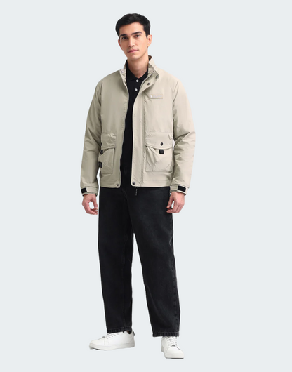 Regular Fit Solid Casual Jacket