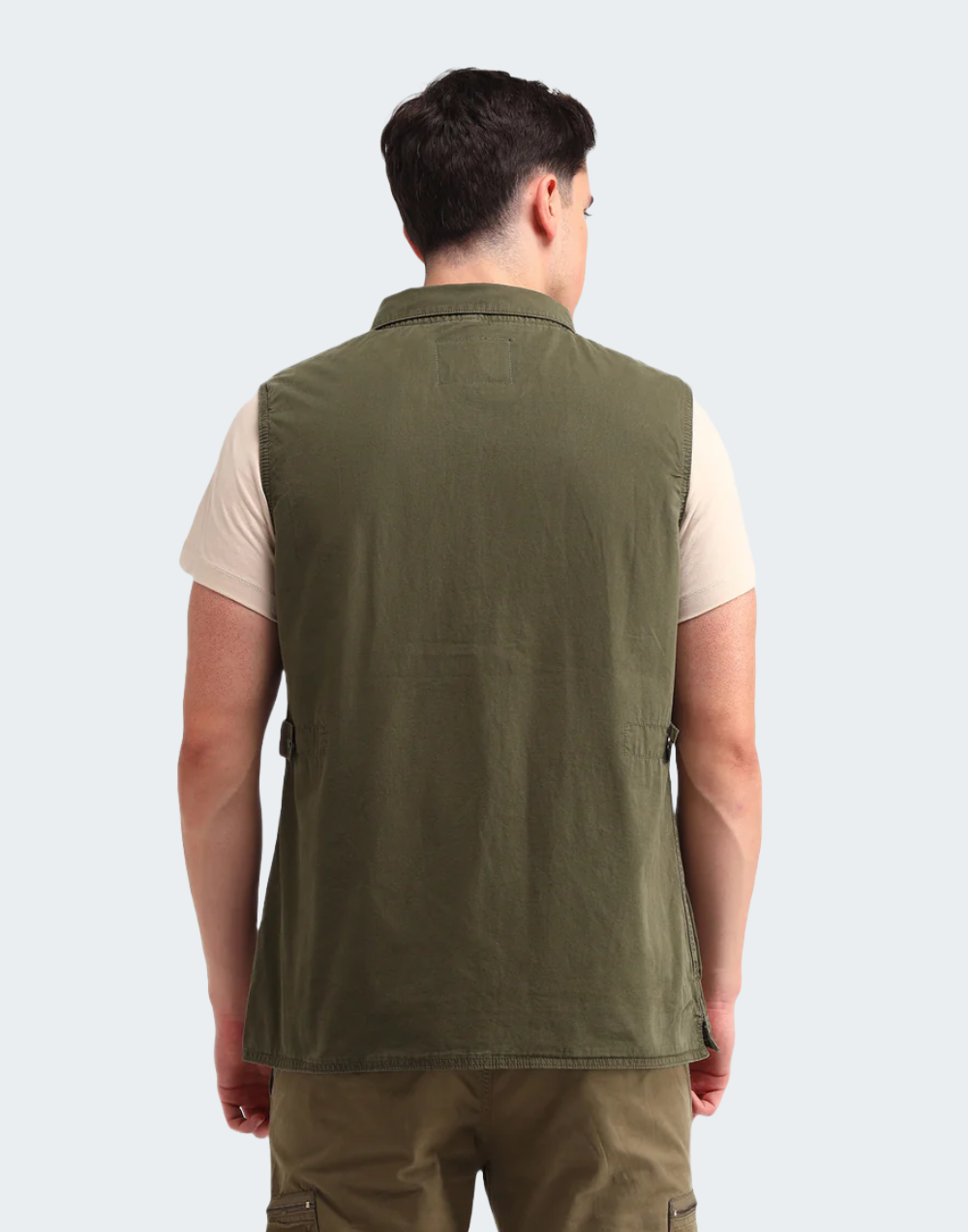 Olive Solid Regular Fit Jacket