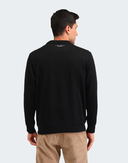 Black Graphic Printed Regular Fit Sweatshirt
