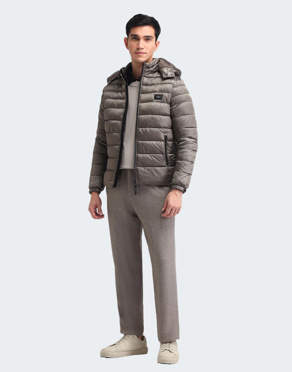 Regular Fit Solid Padded Jacket