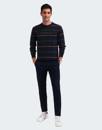 Vertical Striped Regular Fit Sweater