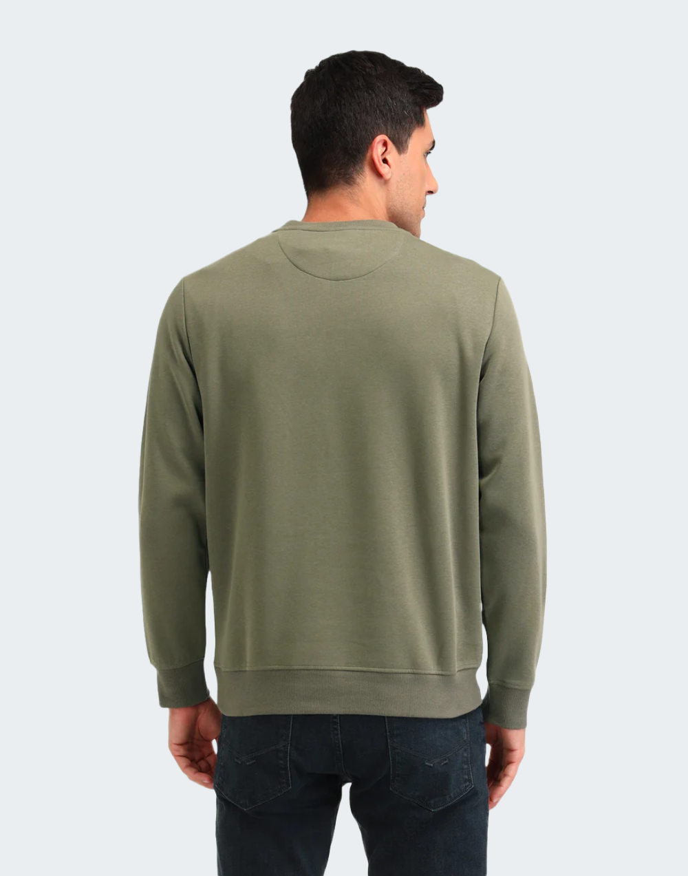 Smoky Olive Brand Printed Regular Fit Sweatshirt