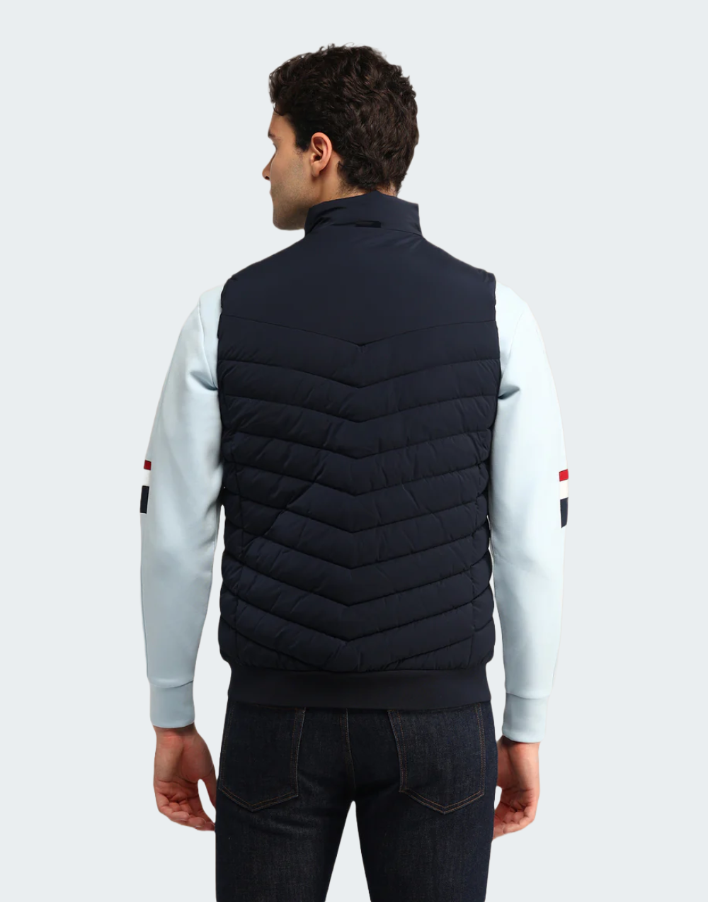Navy Solid Regular Fit Jacket