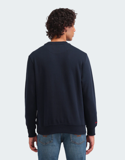 Navy Brand Printed Regular Fit Sweatshirt