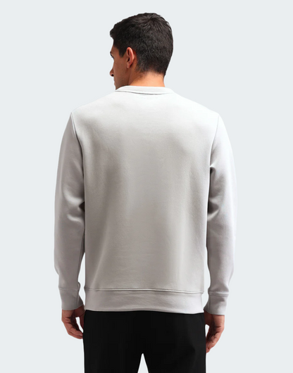 Light Grey Brand Printed Regular Fit Sweatshirt