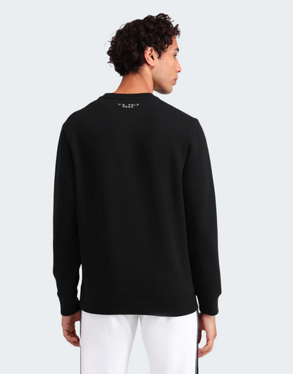 Black Brand Printed Regular Fit Sweatshirt