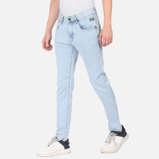 Light Blue Michael Slim Tapered Fit Washed Jeans