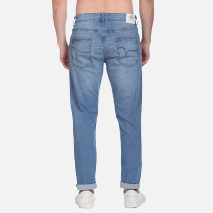 Light Blue Slash Slim Tapered Fit Jeans