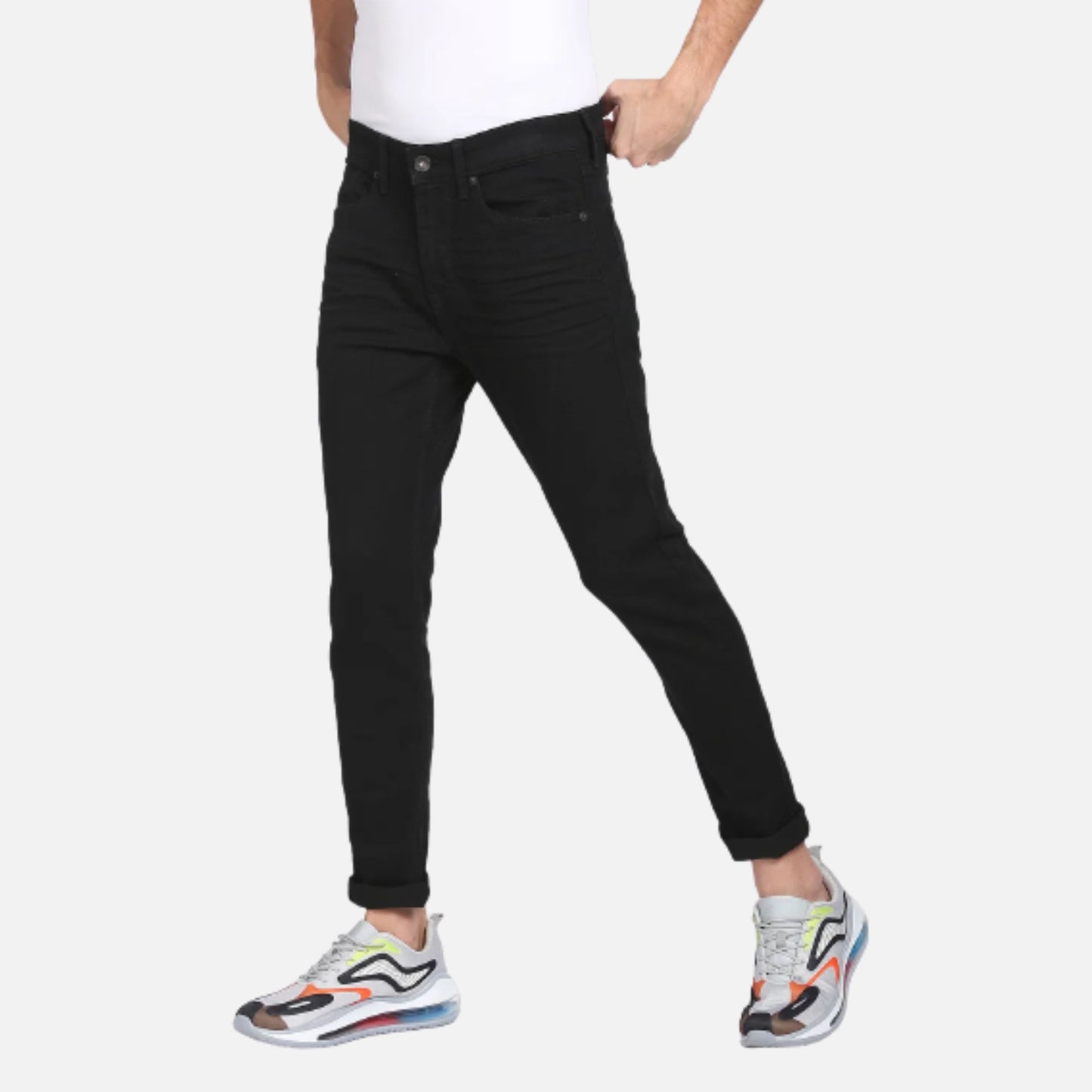 Mid Rise Twill Jeans