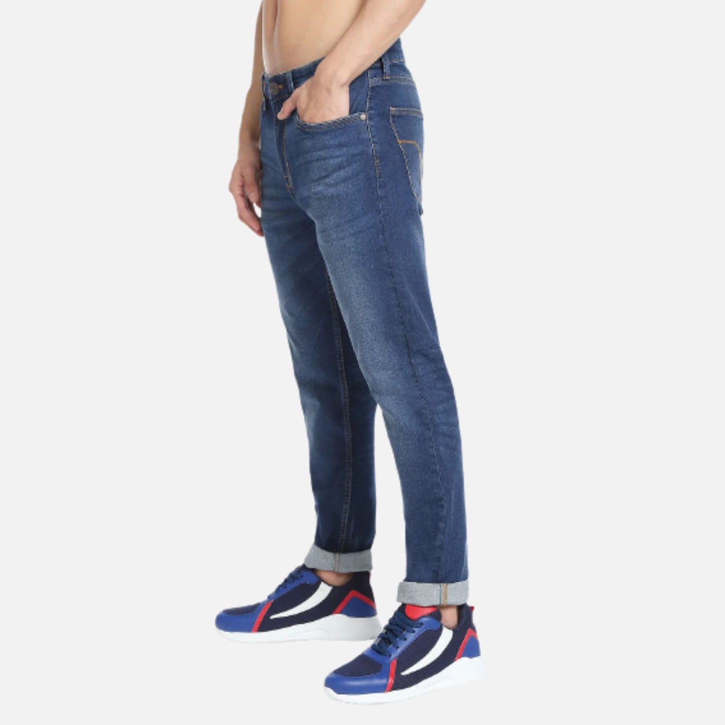 Slash Slim Tapered Mid Rise Jeans