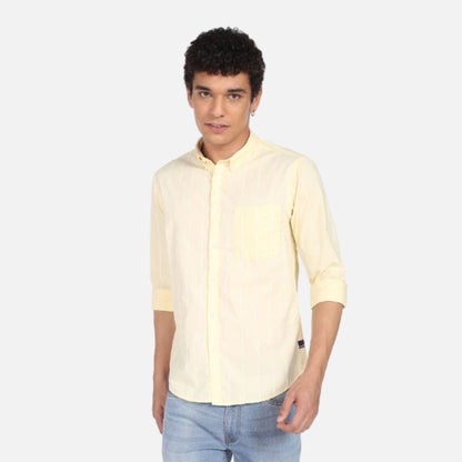 Vertical Stripe Cotton Casual Shirt