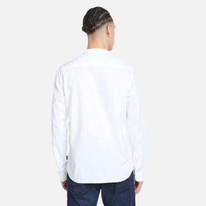 Mandarin Collar Solid Shirt