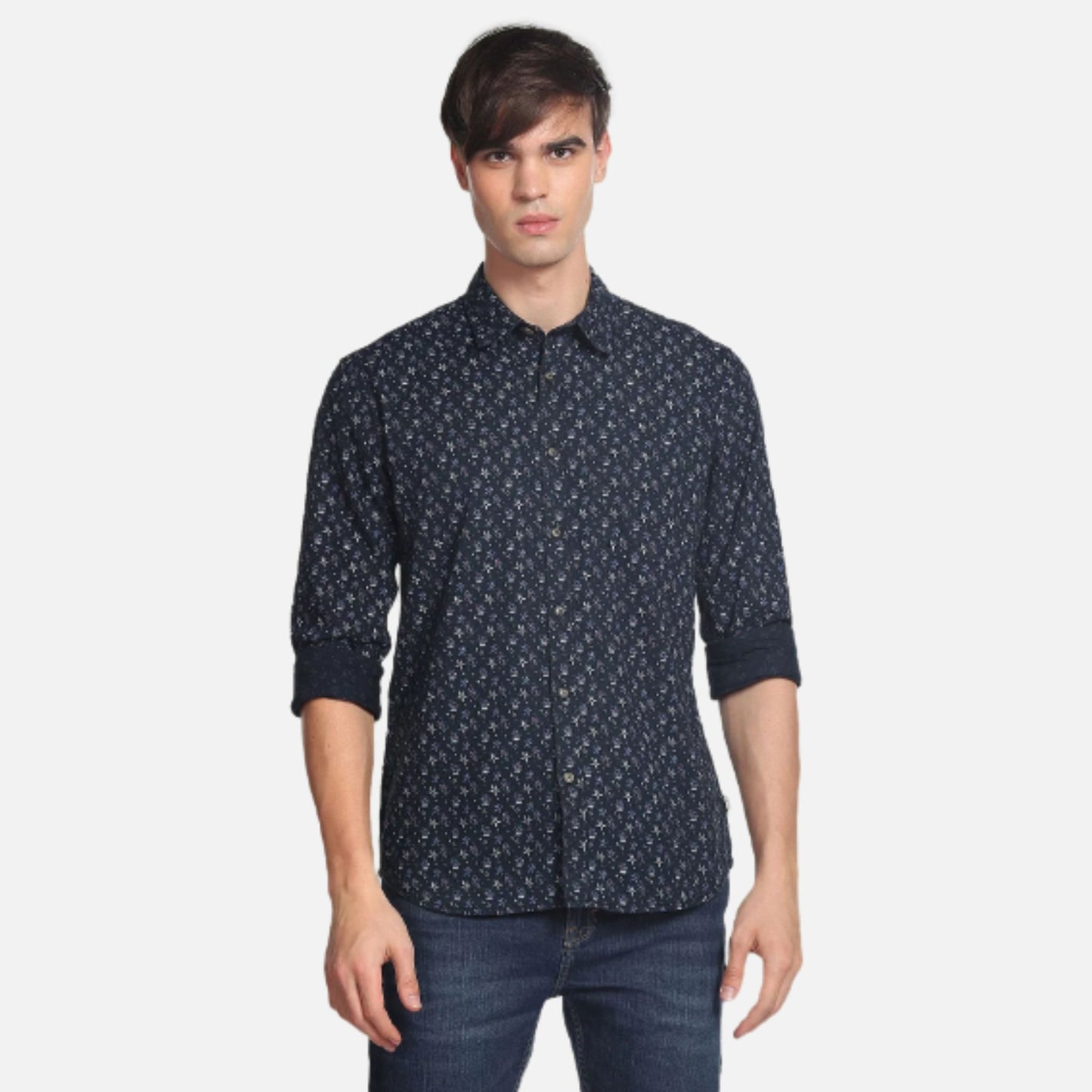 Floral Print Cotton Casual Shirt