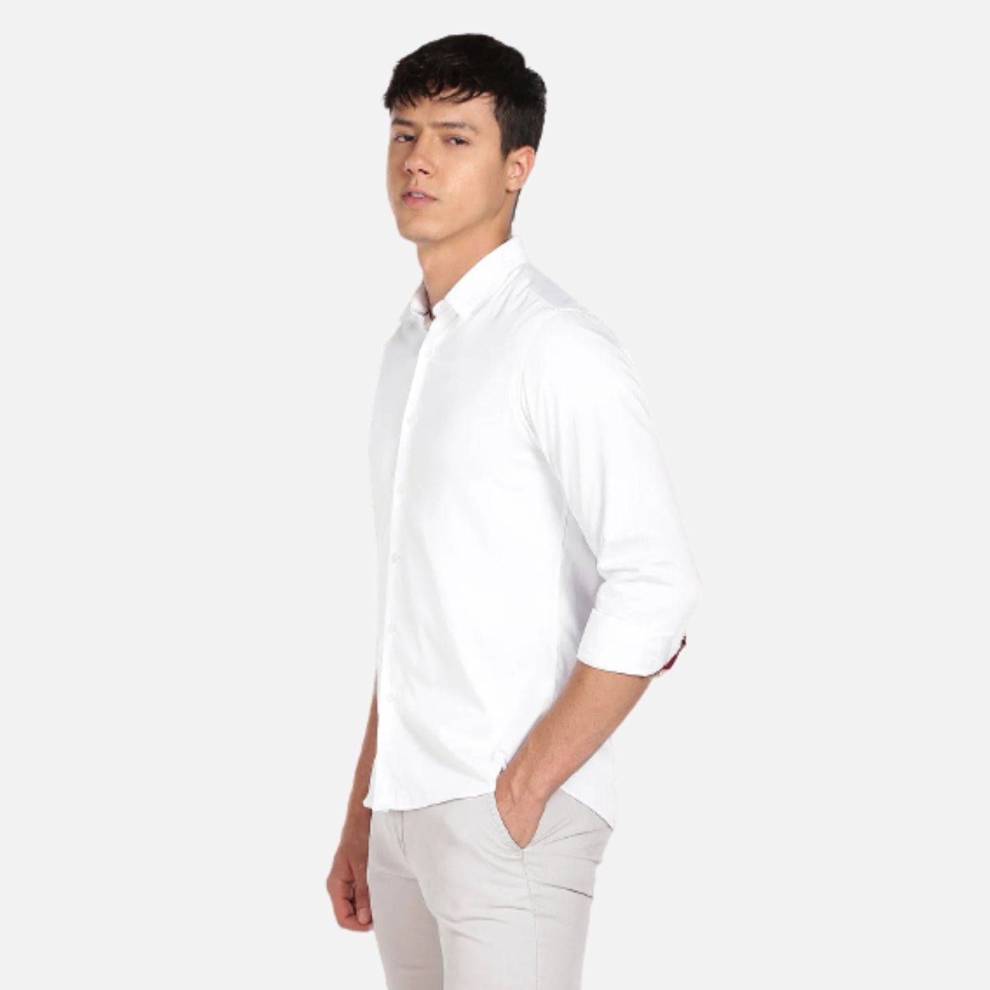 Solid Satin Casual Shirt