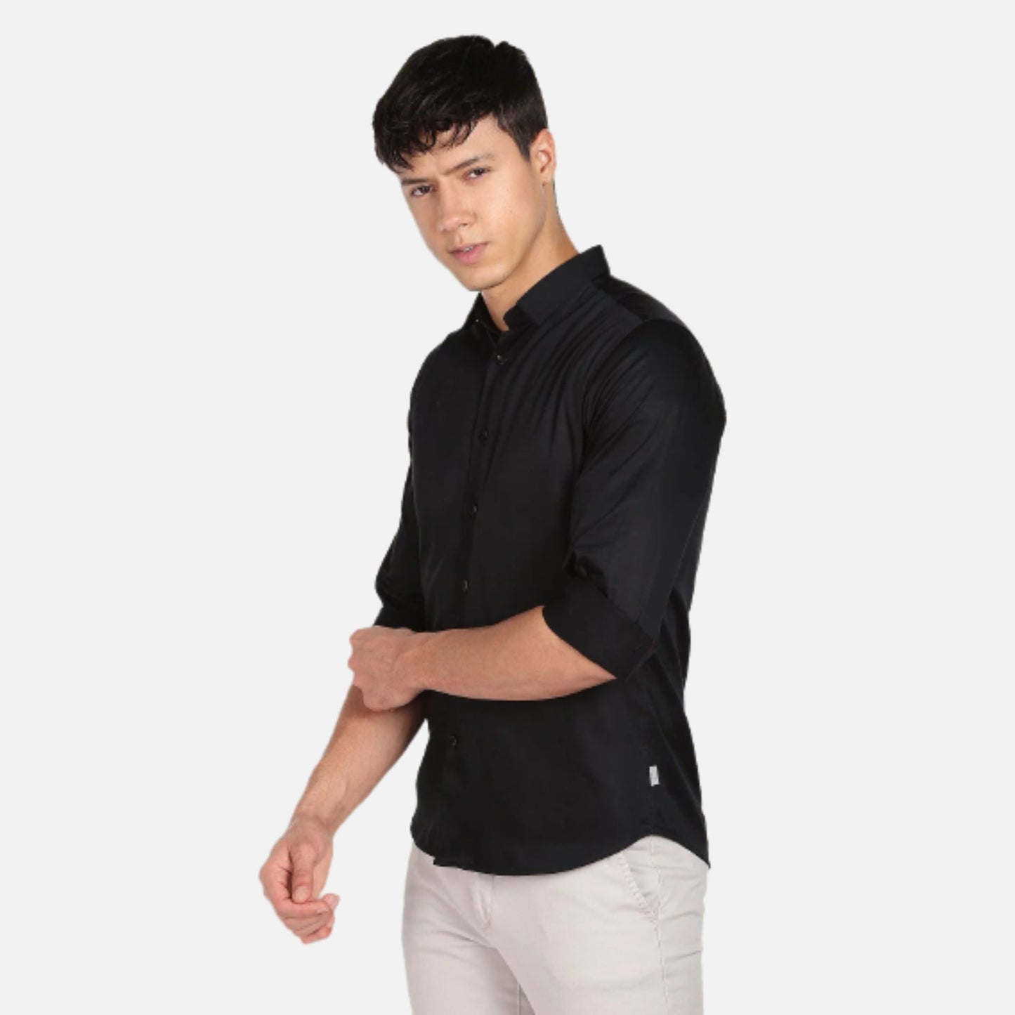 Solid Satin Casual Shirt