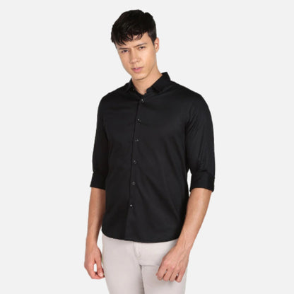 Solid Satin Casual Shirt