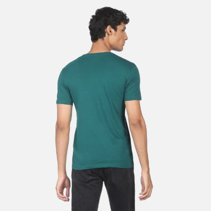 Teal Pure Cotton Brand Print T-Shirt