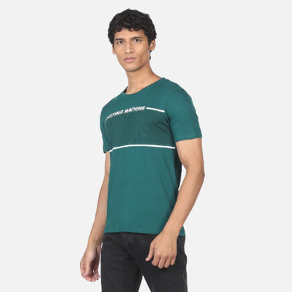 Teal Pure Cotton Brand Print T-Shirt