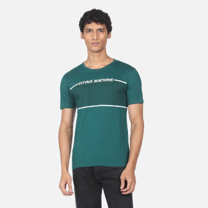 Teal Pure Cotton Brand Print T-Shirt