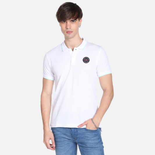 Tipped Collar Brand Badge Polo Shirt