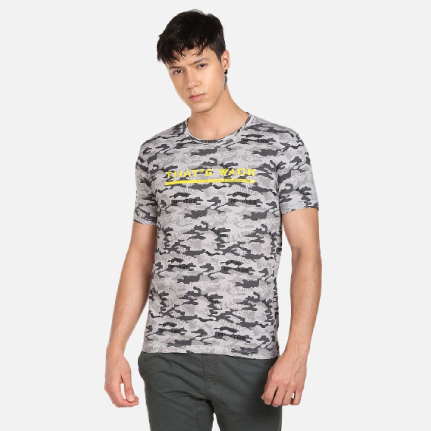 Slim Fit Camouflage Print T-Shirt