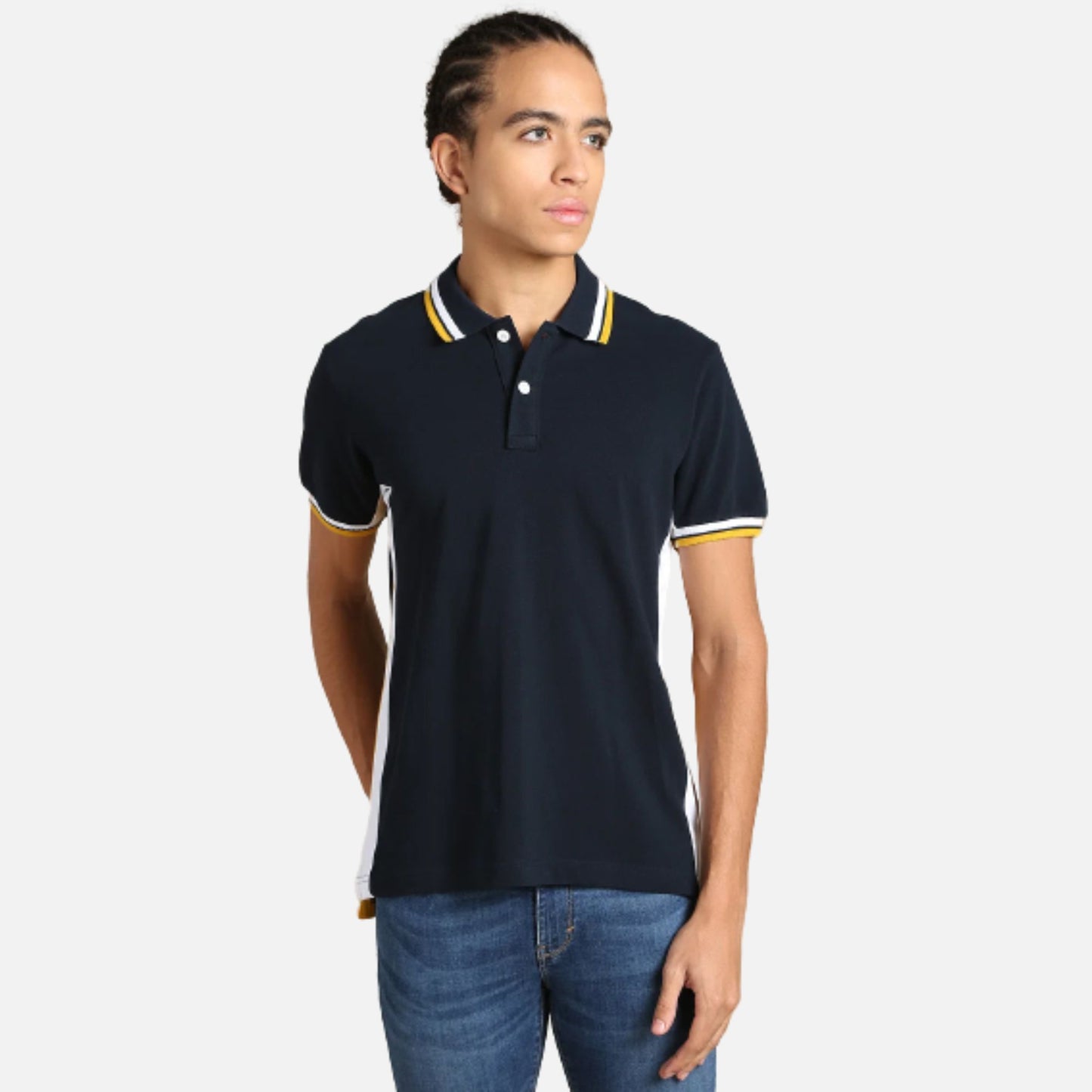 Cut And Sew Slim Fit Polo Shirt