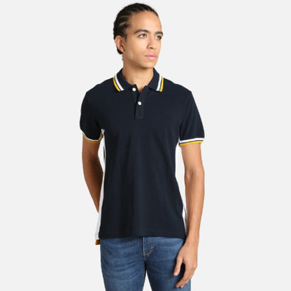 Cut And Sew Slim Fit Polo Shirt