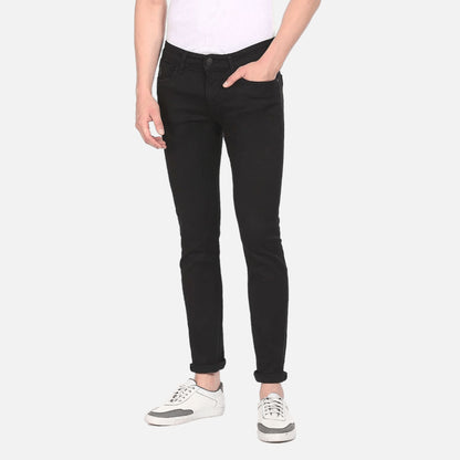 Black Brandon Slim Tapered Fit Mid Rise Jeans