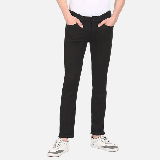 Black Brandon Slim Tapered Fit Mid Rise Jeans