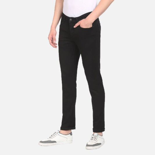 Black Brandon Slim Tapered Fit Mid Rise Jeans