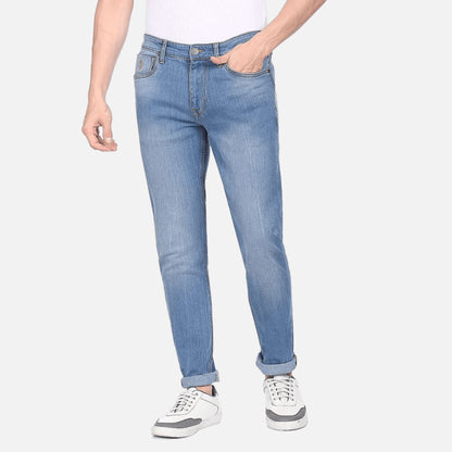 Blue Brandon Slim Tapered Fit Stone Wash Jeans