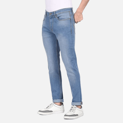 Blue Brandon Slim Tapered Fit Stone Wash Jeans