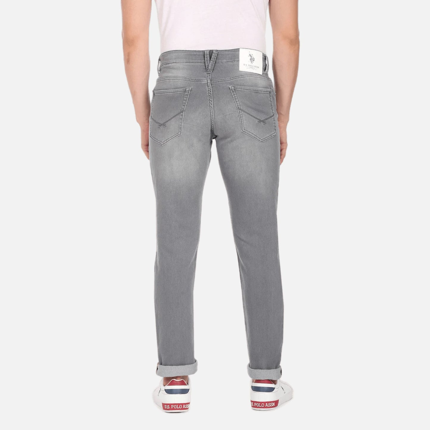 Grey Brandon Slim Tapered Fit Stone Wash Jeans