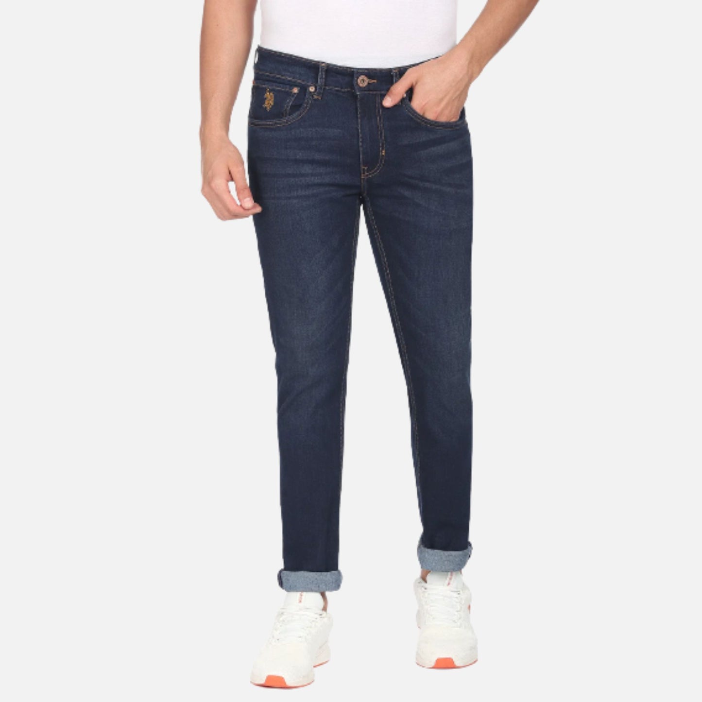 Regallo Skinny Fit Stone Wash Jeans