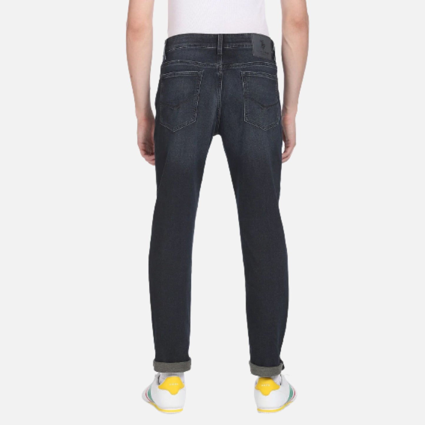 Stone Wash Slim Tapered Jeans