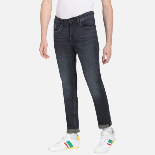 Stone Wash Slim Tapered Jeans