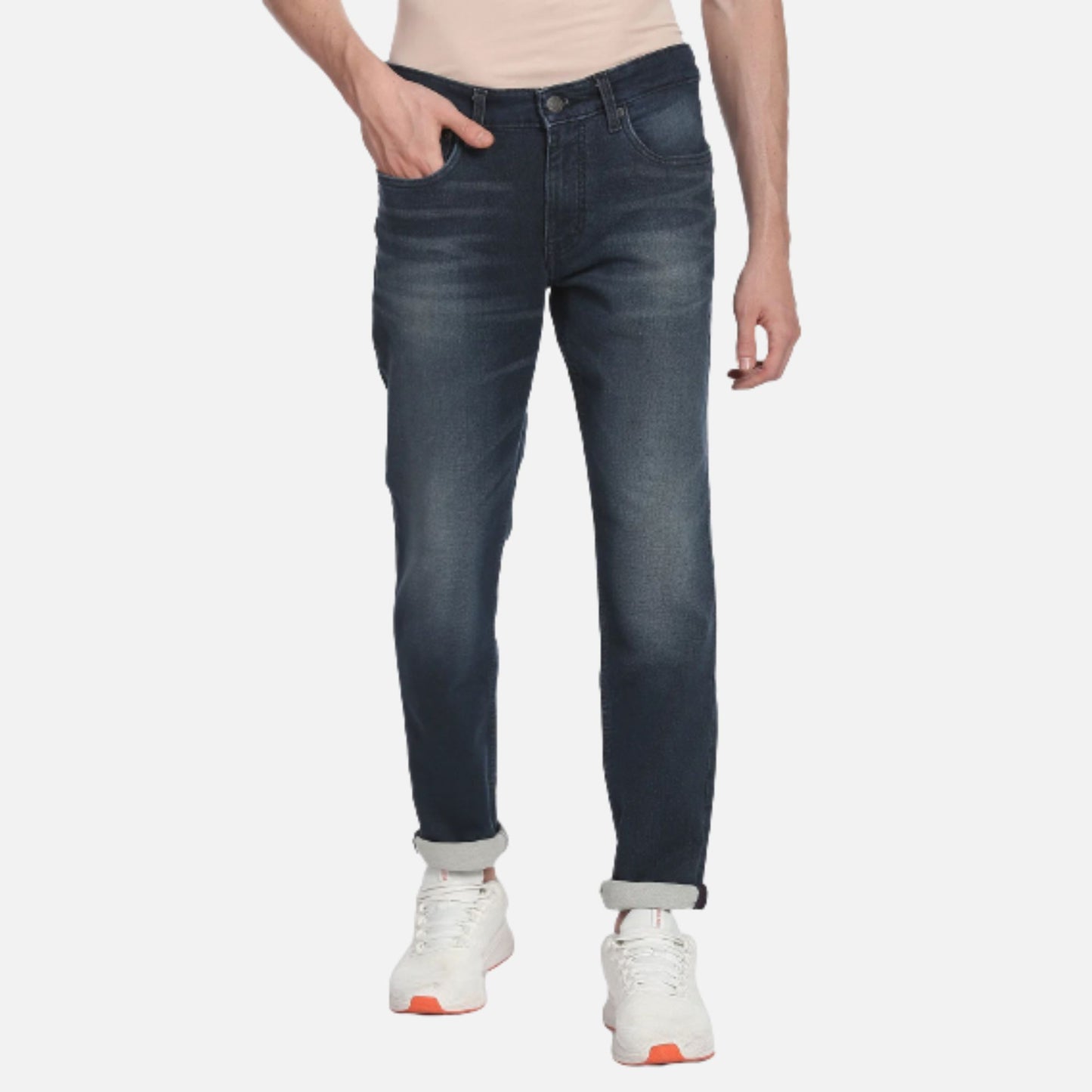 Stone Washed Slim Tapered Fit Jeans