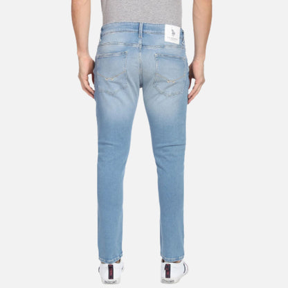 Stone Wash Henry Tapered Cropped Fit Jeans