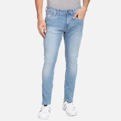 Stone Wash Henry Tapered Cropped Fit Jeans