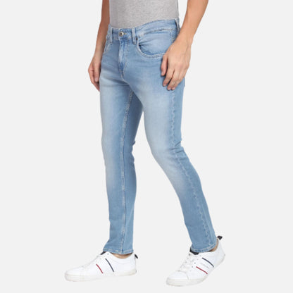 Stone Wash Henry Tapered Cropped Fit Jeans