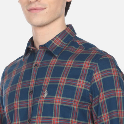 Utility Tartan Check Slim Fit Casual Shirt