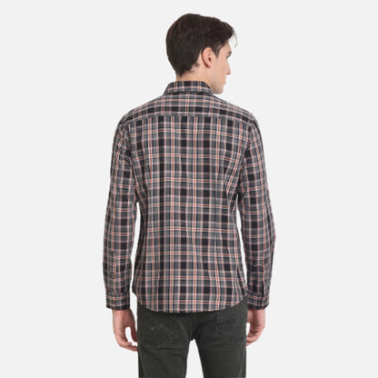 Plaid Check Herringbone Casual Shirt