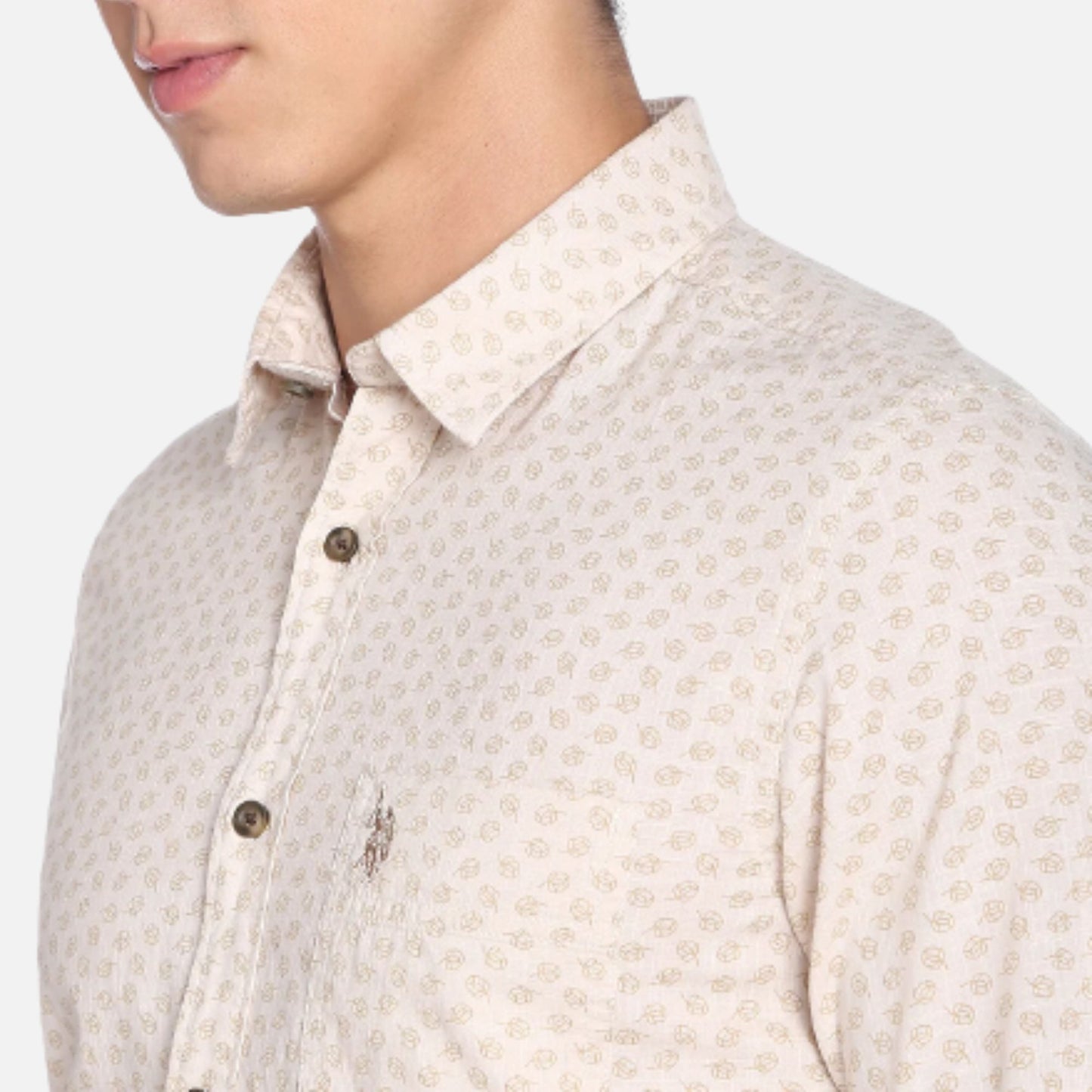 Motif Print Cotton Shirt