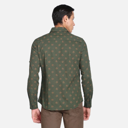 Monogram Cutaway Collar Shirt