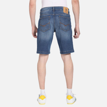 Stone Wash Denim Shorts