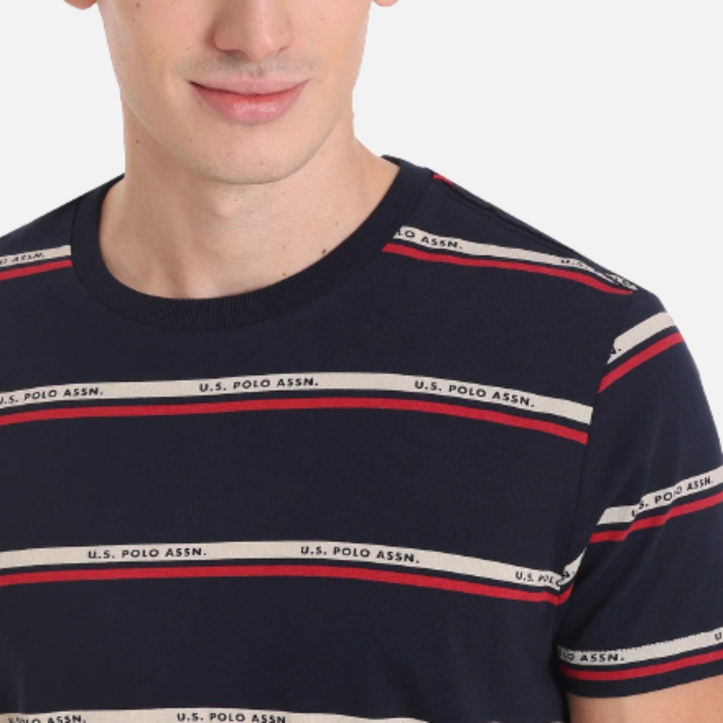 All Over Brand Stripe Cotton T-Shirt