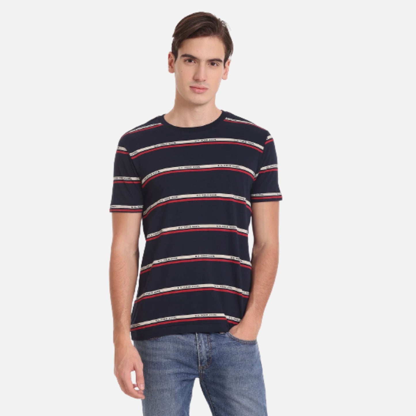 All Over Brand Stripe Cotton T-Shirt