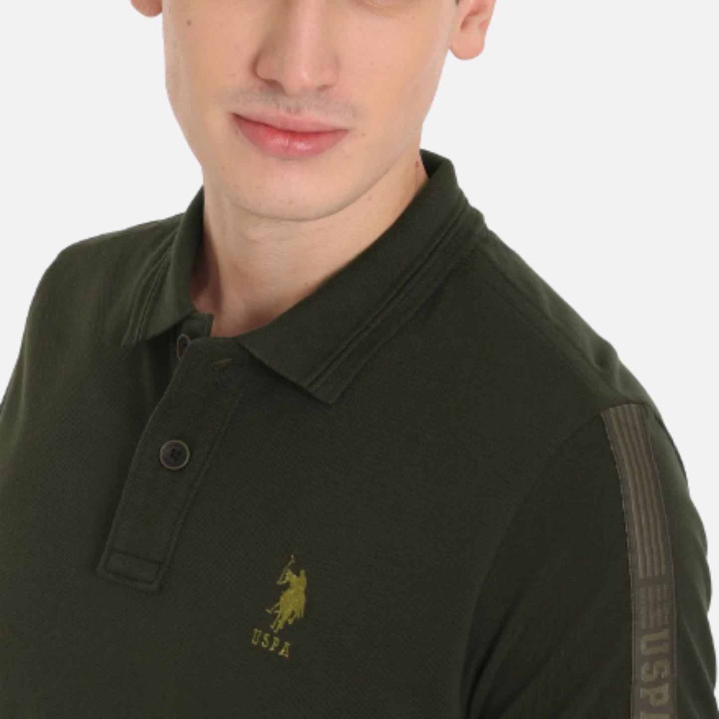 Solid Brand Taped Pique Polo Shirt