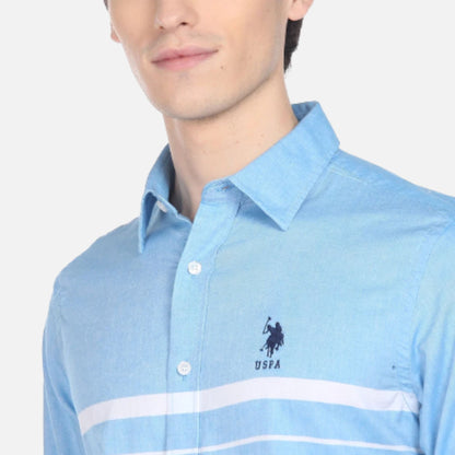 Dobby Horizontal Stripe Casual Shirt